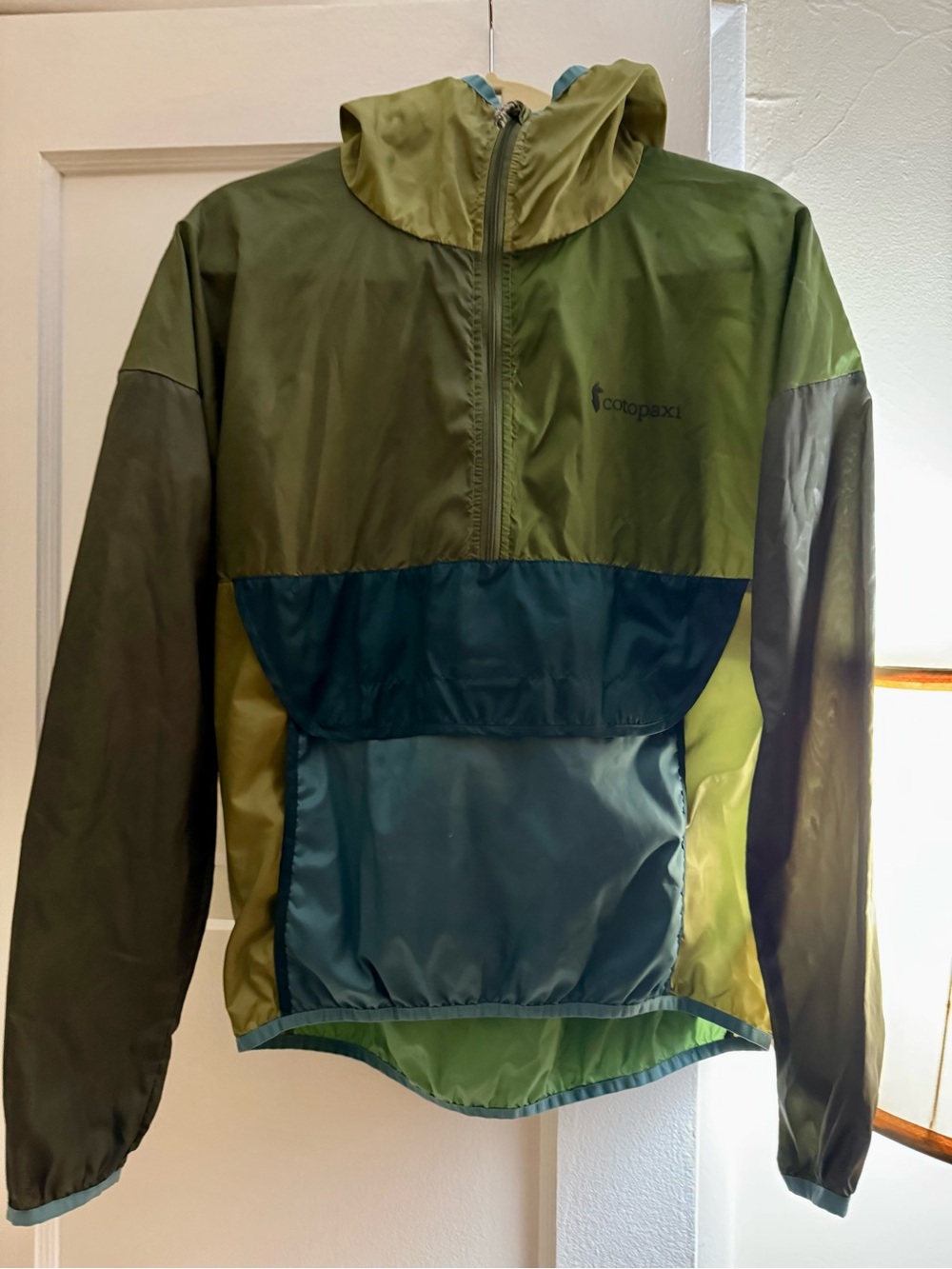 Cotopaxi Olive & Teal Colorblock Pullover Jacket Womens XS